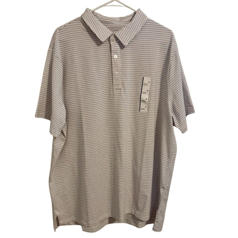 Goodfellow & Co Striped Polo Shirt Collared White, Blue, & Pink, Size XL NWTs